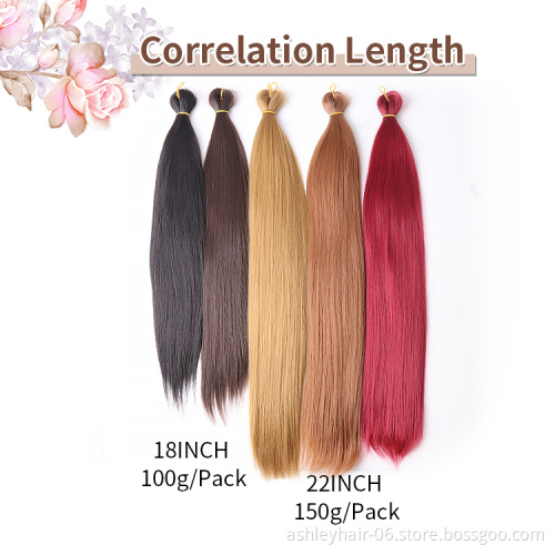 Julianna bone straight braiding hair extension wholesale synthetic attachment silky braiding bone straight braids extensions